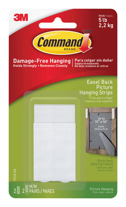 3M COMPANY, 3M Command White Medium Easel-Backed Picture Hanging Strips 5 lb 4 pk