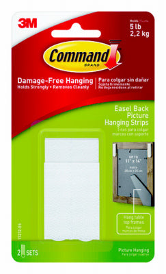 3M COMPANY, 3M Command White Medium Easel-Backed Picture Hanging Strips 5 lb 4 pk