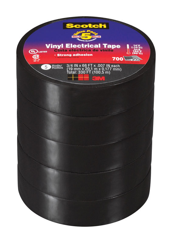 3M COMPANY, 3M Scotch 3/4 in. W X 66 ft. L Black Vinyl Electrical Tape