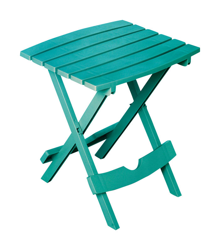 ADAMS MFG CORP, Adams Quik-Fold Teal Rectangular Resin Folding Side Table