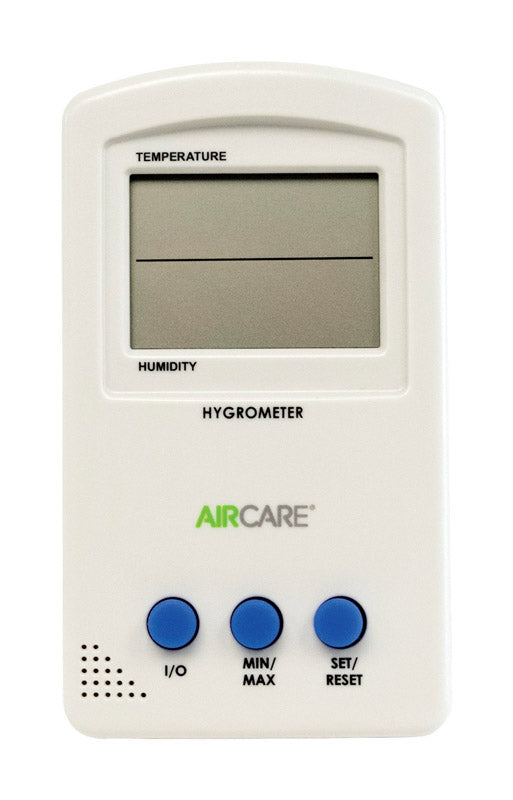 ESSICK AIR PRODUCTS INC, Aircare Plastic White AAA Battery Hygrometer/Thermometer