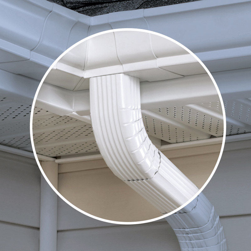 AMERIMAX HOME PRODUCTS INC, Amerimax 2.8 in. H X 4.18 in. W X 11.5 in. L White Aluminum A Gutter Elbow