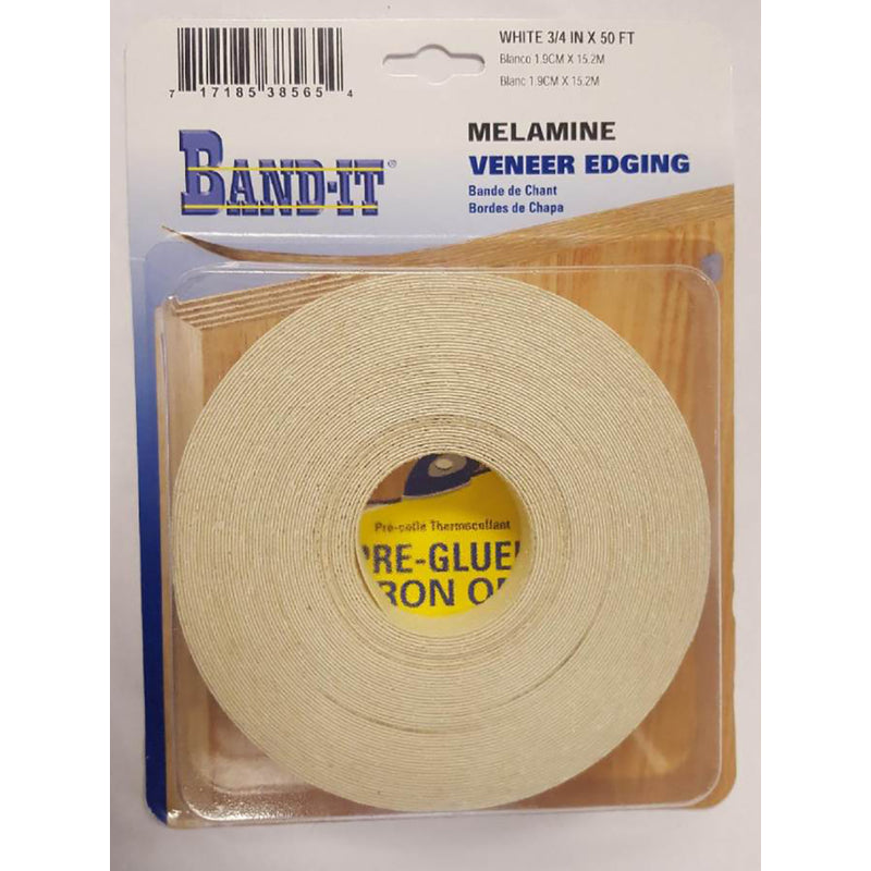 Band-It, Band-It .030 in. X 3/4 in. W X 50 ft. L White Melamine Veneer Edging #2/BTR Premium Grade