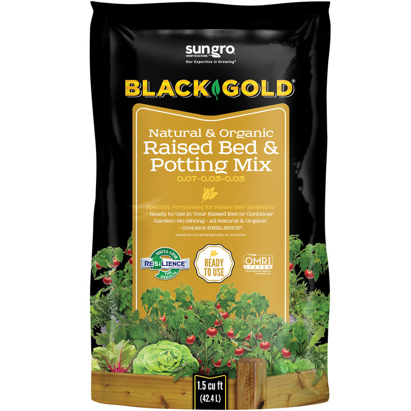 SUN GRO HORTICULTURE DISTRIBUTION I, Black Gold Organic 0.07-0.03-0.03 Raised Bed and Potting Mix 38 qt.