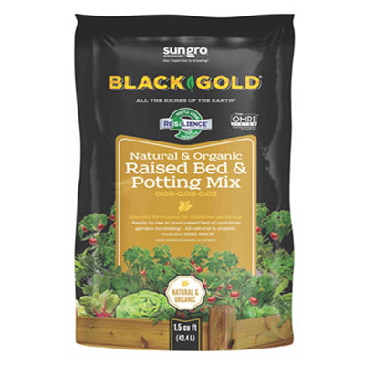 SUN GRO HORTICULTURE DISTRIBUTION I, Black Gold Organic 0.07-0.03-0.03 Raised Bed and Potting Mix 38 qt.