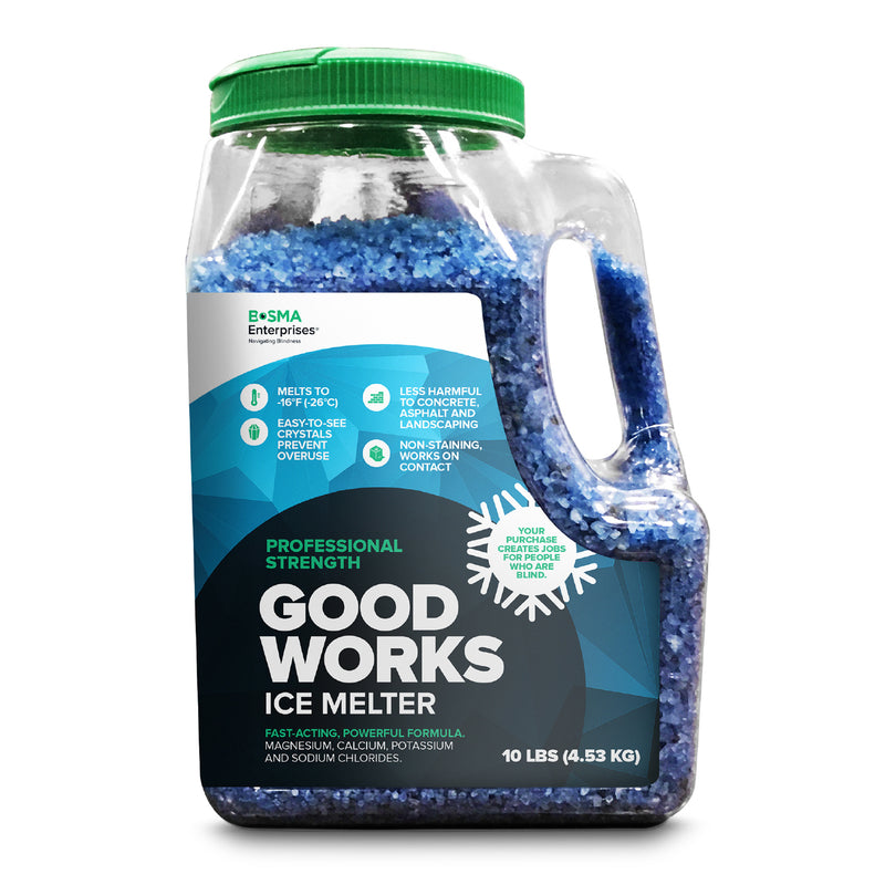 BOSMA INDUSTRIES FOR THE BLIND INC, Bosma Enterprises Good Works Blended Ice Melt 10 lb. Granule