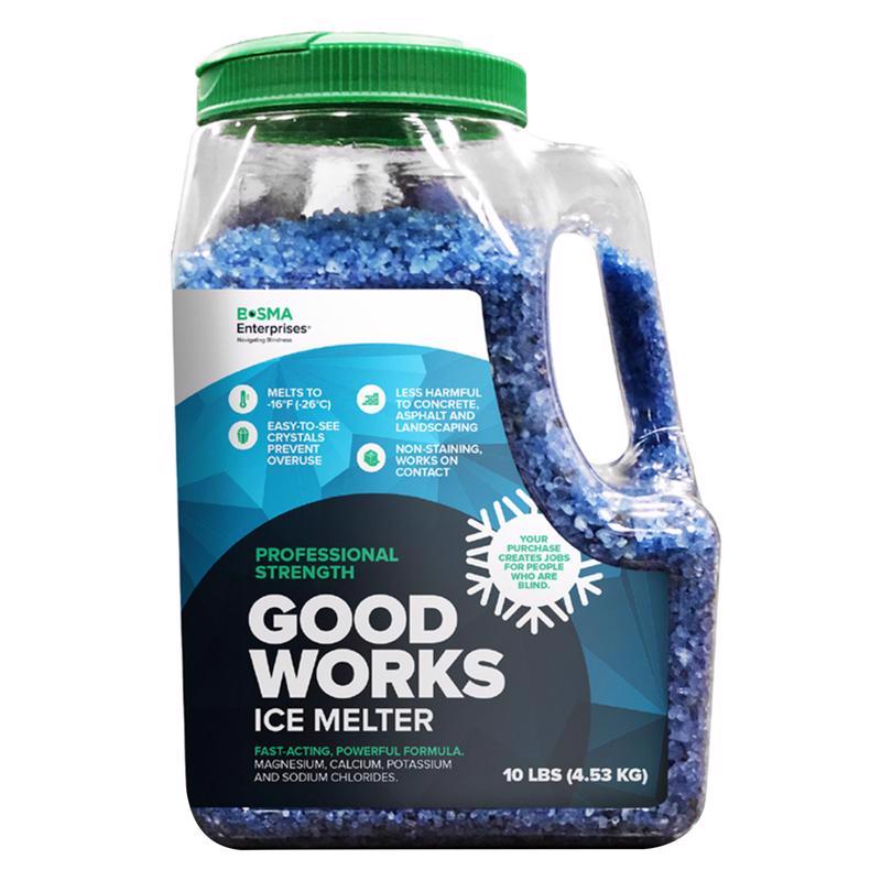 BOSMA INDUSTRIES FOR THE BLIND INC, Bosma Enterprises Good Works Blended Ice Melt 10 lb. Granule