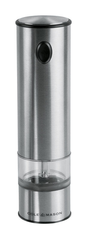 Cole & Mason, Cole & Mason  Battersea  2.32 in. W x 2.32 in. L Silver  Stainless Steel  Electric Mill