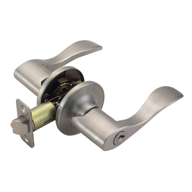 DHI CORP, Design House Springdale Wave Satin Nickel Entry Lever 1-3/4 in.