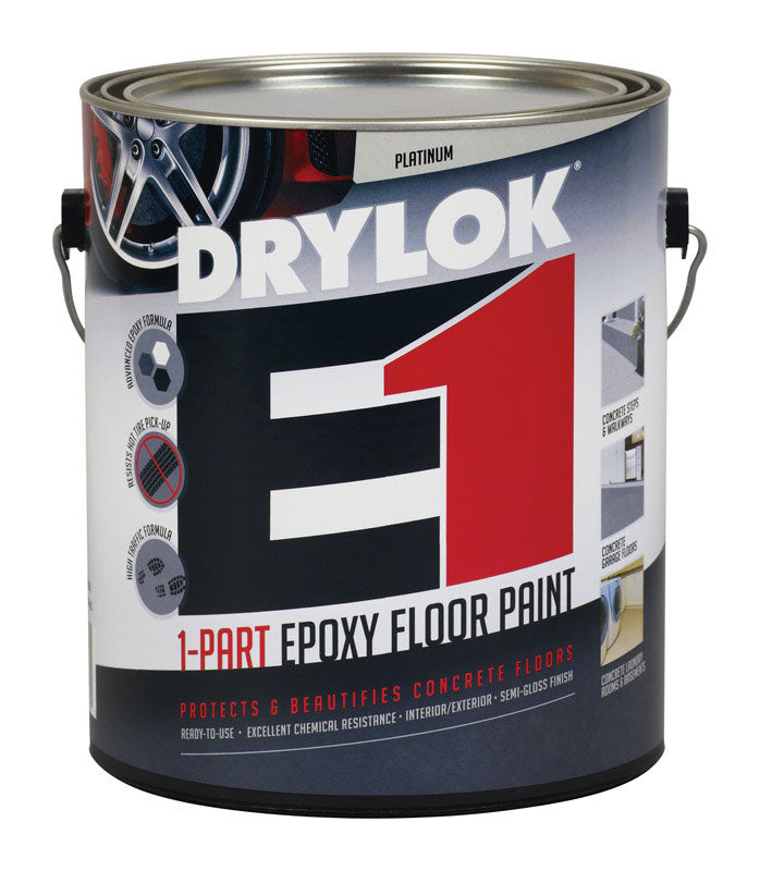 DRYLOK, Drylok E1 Semi-Gloss Platinum Epoxy Floor Paint 1 gal. (Pack of 2)