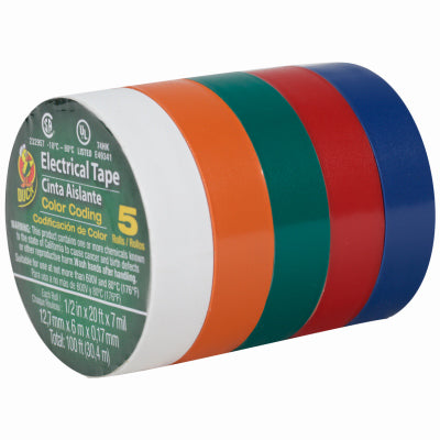 SHURTAPE TECHNOLOGIES LLC, Duck 1/2 in. W x 20 ft. L Multicolored Vinyl Electrical Tape (Pack of 12)