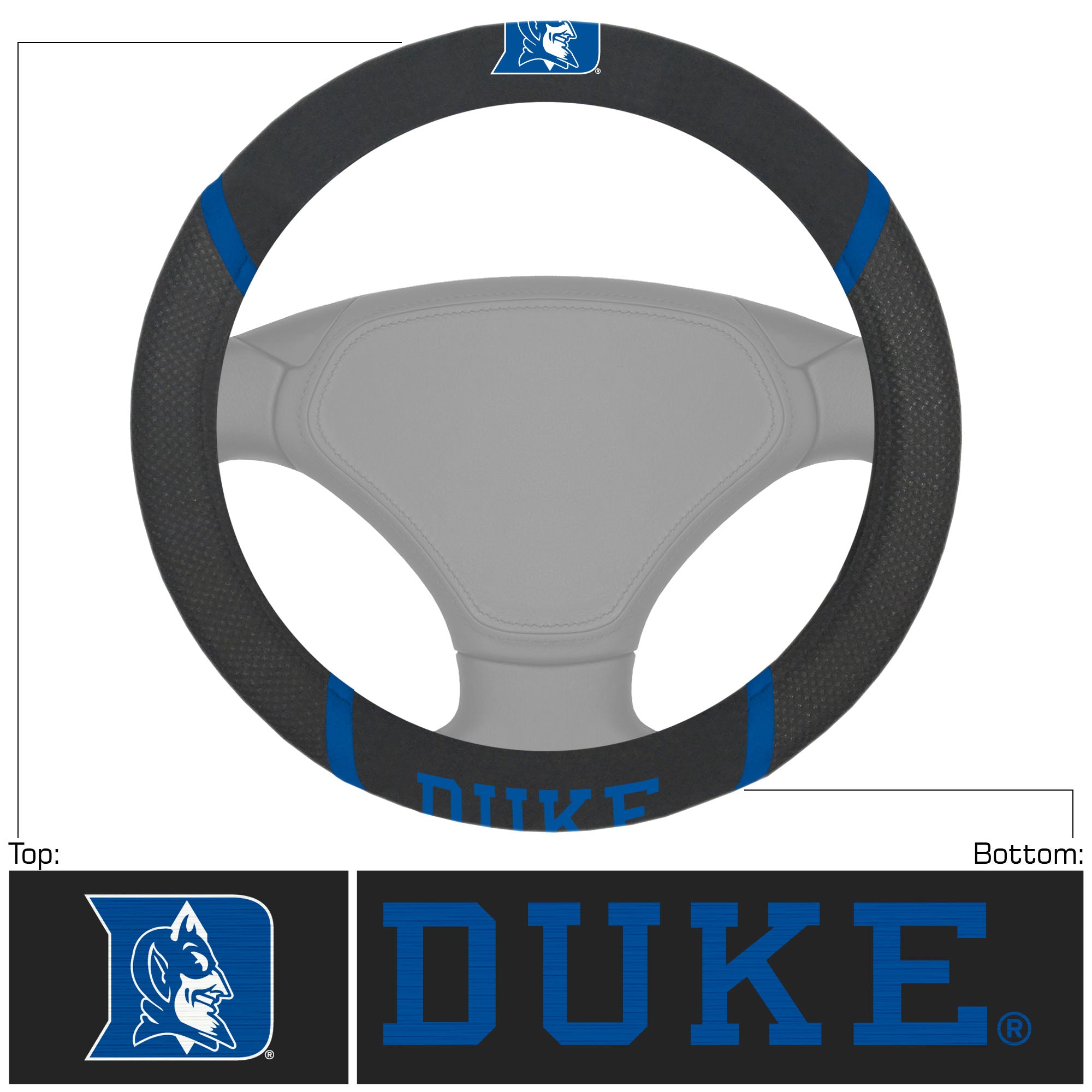 FANMATS, Duke University Embroidered Steering Wheel Cover