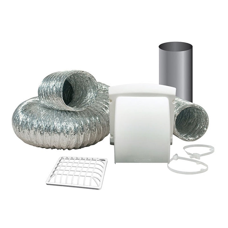 DUNDAS JAFINE INC, Dundas Jafine ProMax 4 in. D Silver/White Aluminum/Plastic Dryer Vent Kit