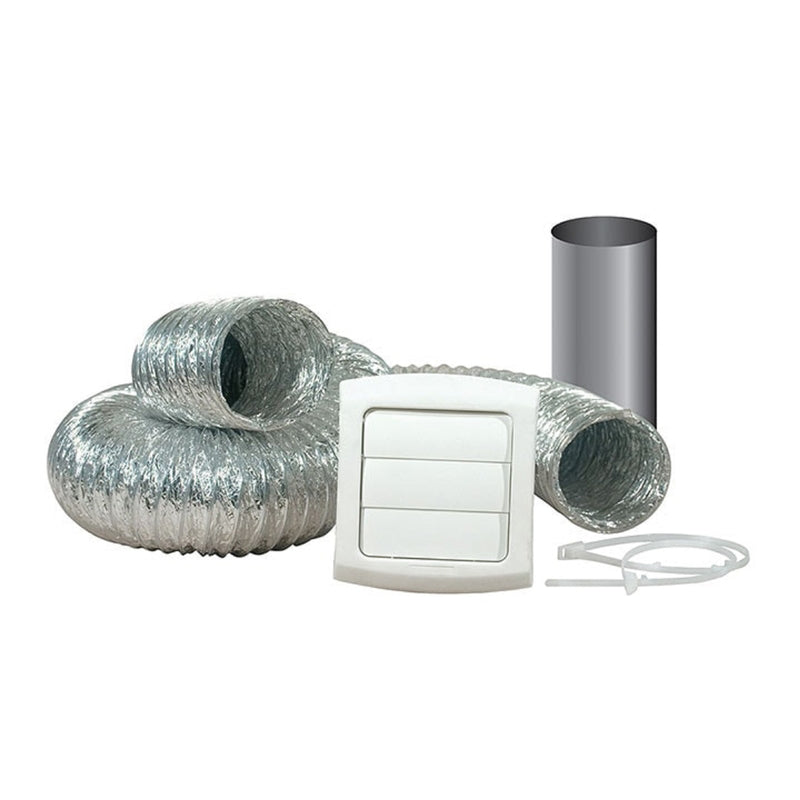 DUNDAS JAFINE INC, Dundas Jafine ProVent 4 in. D Silver/White Aluminum/Plastic Dryer Vent Kit