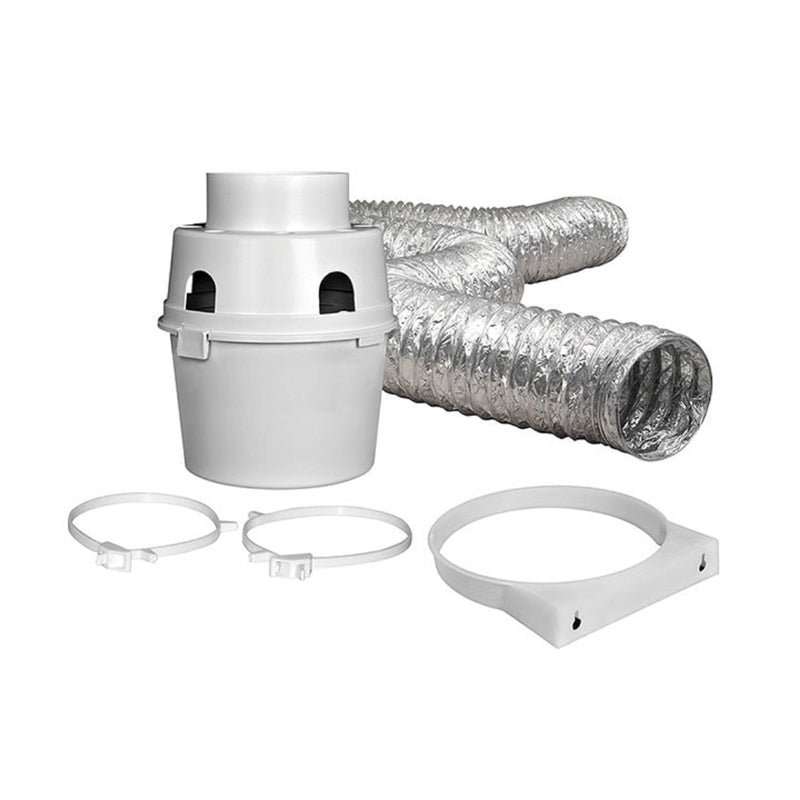 DUNDAS JAFINE INC, Dundas Jafine White Indoor Electric Dryer Vent Kit 4 in. x 5 L ft. with Plastic Lint Trap Bucket