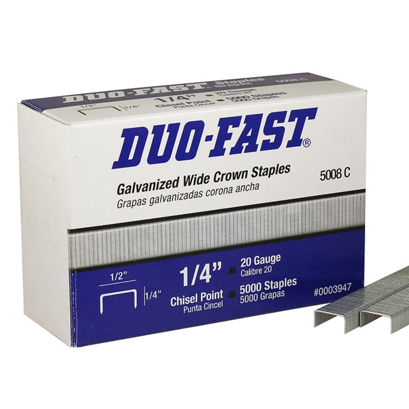 PASLODE REMODELING, Duo-Fast 5000 Series 1/2 in. W X 1/4 in. L 20 Ga. Wide Crown Staples 5000 pk (Pack of 20)