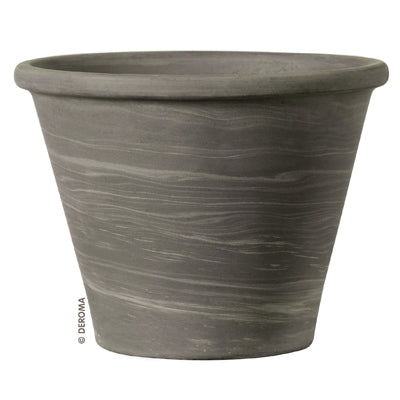 Deroma, Duo Planter, Round, Grafite Clay, 6-In. (Pack of 16)