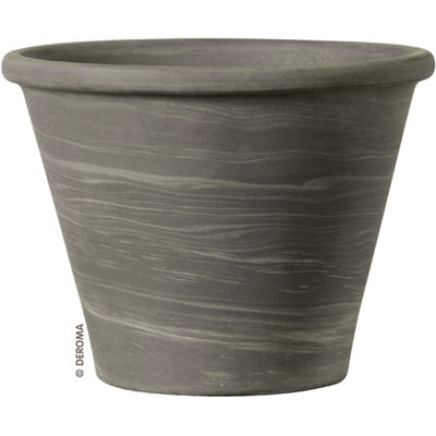 Deroma, Duo Planter, Round, Grafite Clay, 8-In. (Pack of 10)