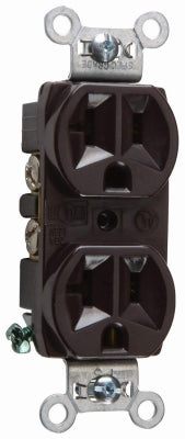 Pass & Seymour, Duplex Outlet, Commercial-Grade, Brown, 20-Amps