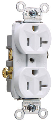 Pass & Seymour, Duplex Receptacle, Tamper-Resistant, White, 20-Amp, 125-Volt