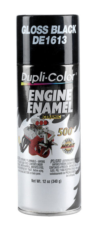 THE SHERWIN-WILLIAMS COMPANY, Dupli-Color Gloss Black Engine Enamel Spray with Ceramic 12 oz (Pack of 6)