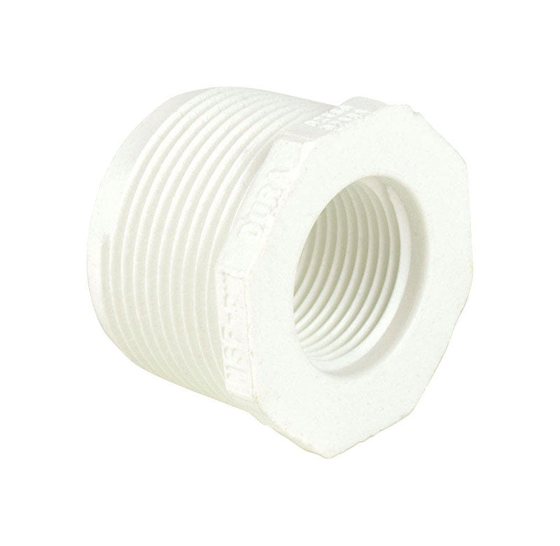 DURA PLASTIC PRODUCTS LLC, Dura Schedule 40 3/4 in. MIPT X 1/4 in. D FIPT PVC Reducing Bushing 500 pk