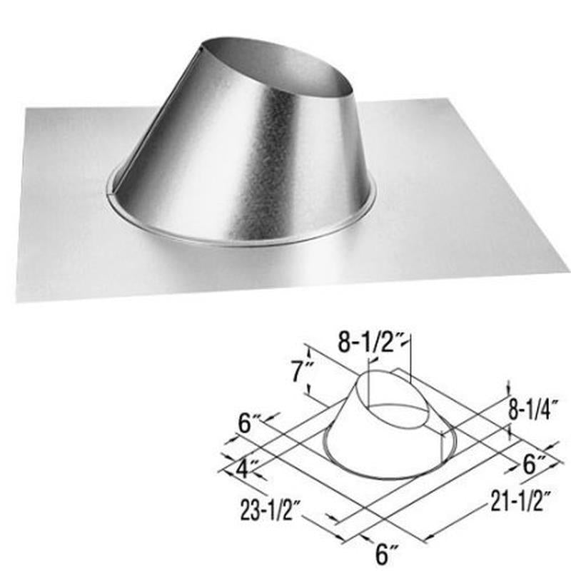 M&G DURAVENT INC, DuraVent DirectVent 4 in. Dia. Galvanized Steel Adjustable Fireplace Roof Flashing (Pack of 6)