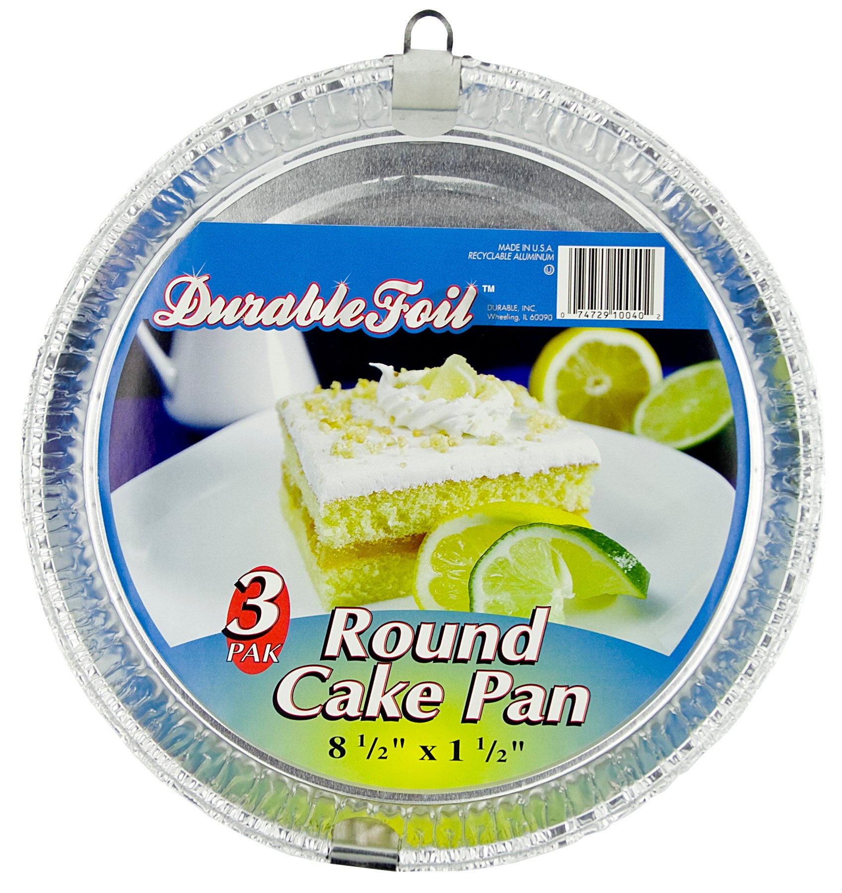 Durable Foil, Durable Foil D10040 8" Round Aluminum Cake Pan 3 Count (Pack of 12)