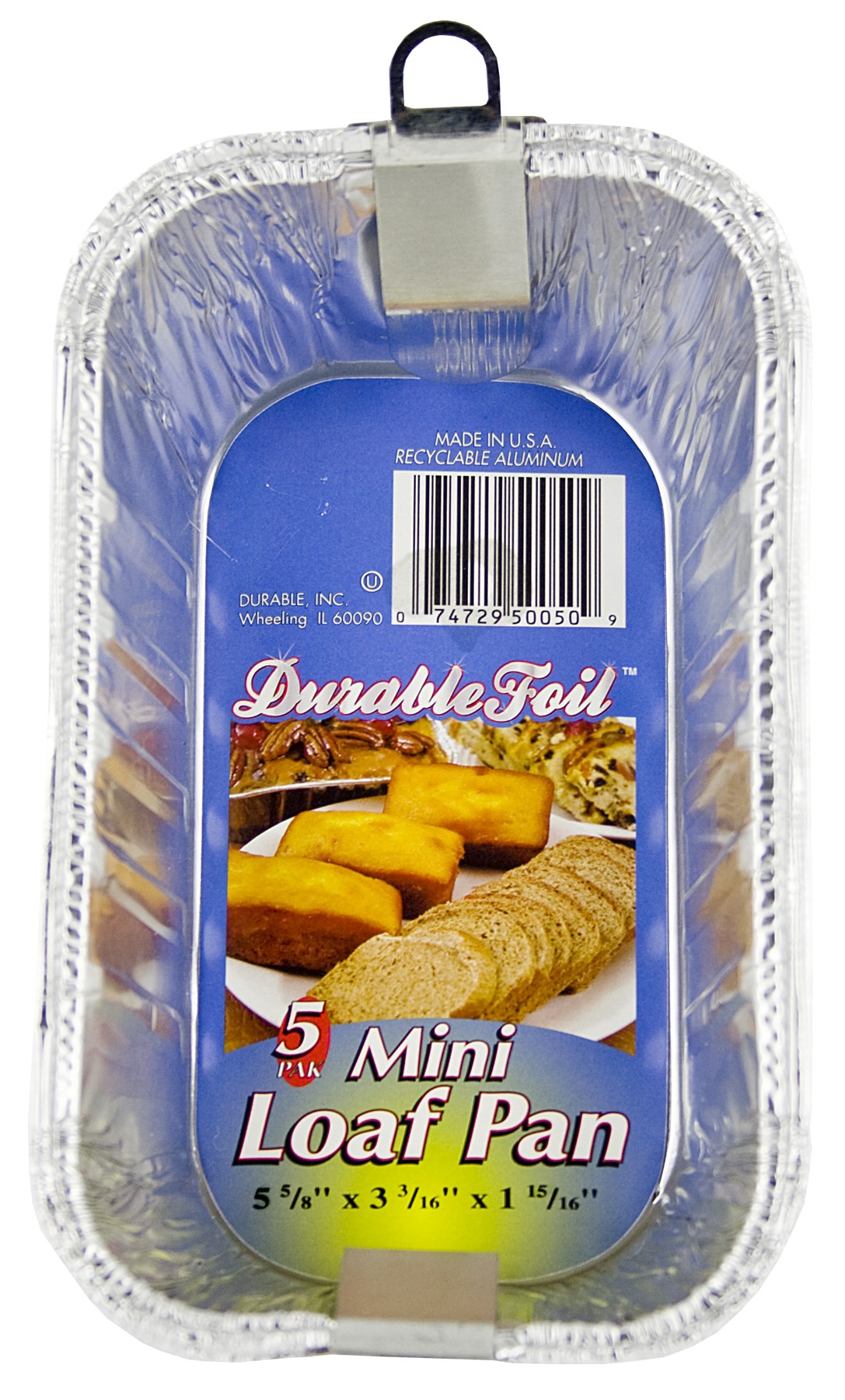 Durable Foil, Durable Foil D50050 6" Aluminum Mini Loaf Pan 5 Count (Pack of 12)