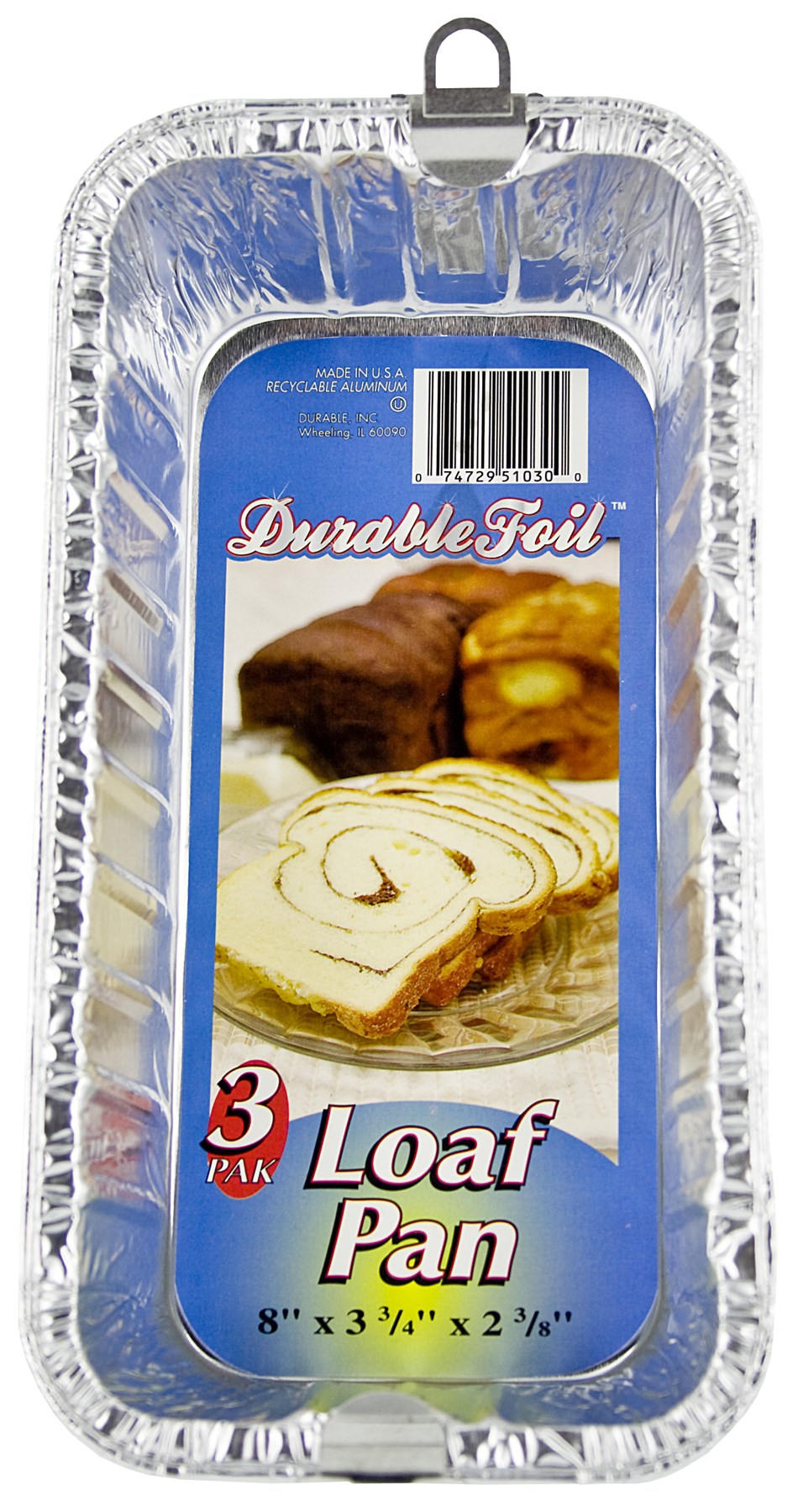 Durable Foil, Durable Foil D51030 8" Aluminum Loaf Pans 3 Count (Pack of 12)