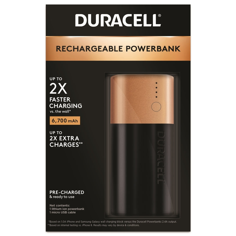 DURACELL DISTRIBUTING INC, Duracell 2X Rechargeable Power Bank 6700 mAh 1 pk