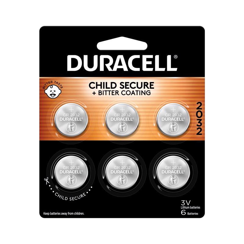 Duracell, Duracell Lithium 2032 3 volt Electronic/Thermometer/Watch Battery 6 pk (Pack of 6)