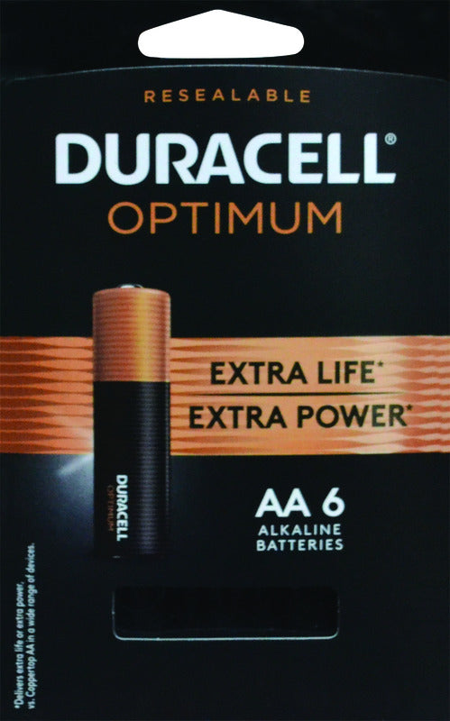 DURACELL DISTRIBUTING INC, Duracell Optimum AA Alkaline Batteries 6 pk Carded