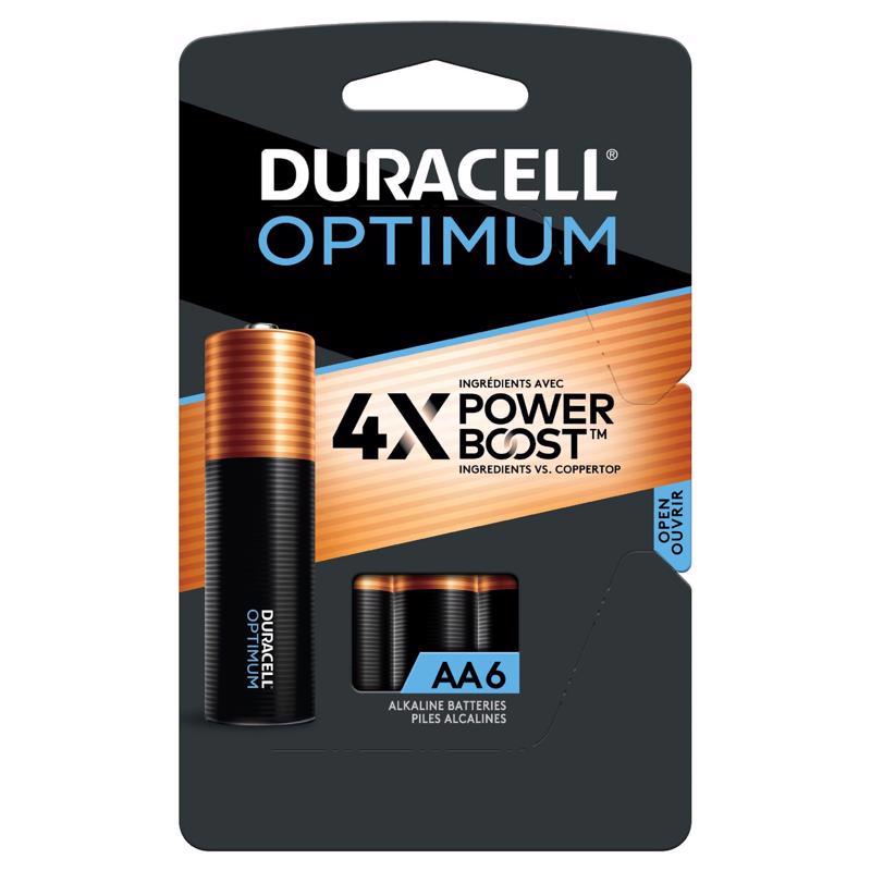 DURACELL DISTRIBUTING INC, Duracell Optimum AA Alkaline Batteries 6 pk Carded