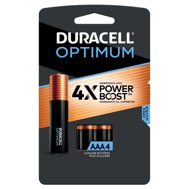 DURACELL DISTRIBUTING INC, Duracell Optimum AAA Alkaline Batteries 4 pk Carded