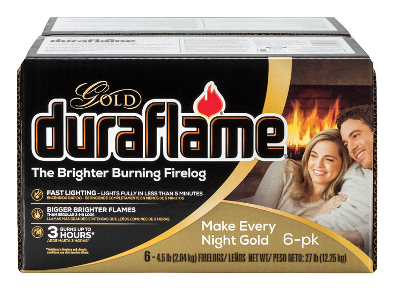 DURAFLAME INC, Duraflame Gold Fire Log 3 hr 6 pk 4.5 lb