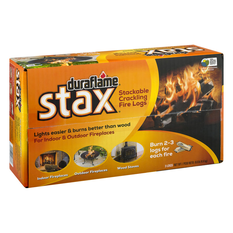 DURAFLAME INC, Duraflame Outdoor Stax Crackling Fire Log 9.6 lbs. for Fireplaces Wood Stoves and Fire Pits