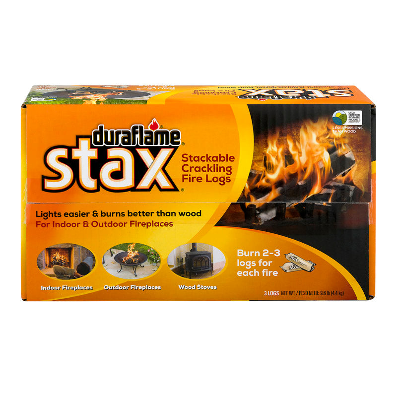 DURAFLAME INC, Duraflame Outdoor Stax Crackling Fire Log 9.6 lbs. for Fireplaces Wood Stoves and Fire Pits