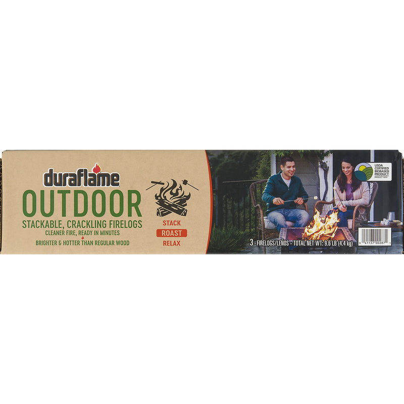 DURAFLAME INC, Duraflame Outdoor Wax/Biomass Fibers Stackable Crackling Firewood Mini Logs