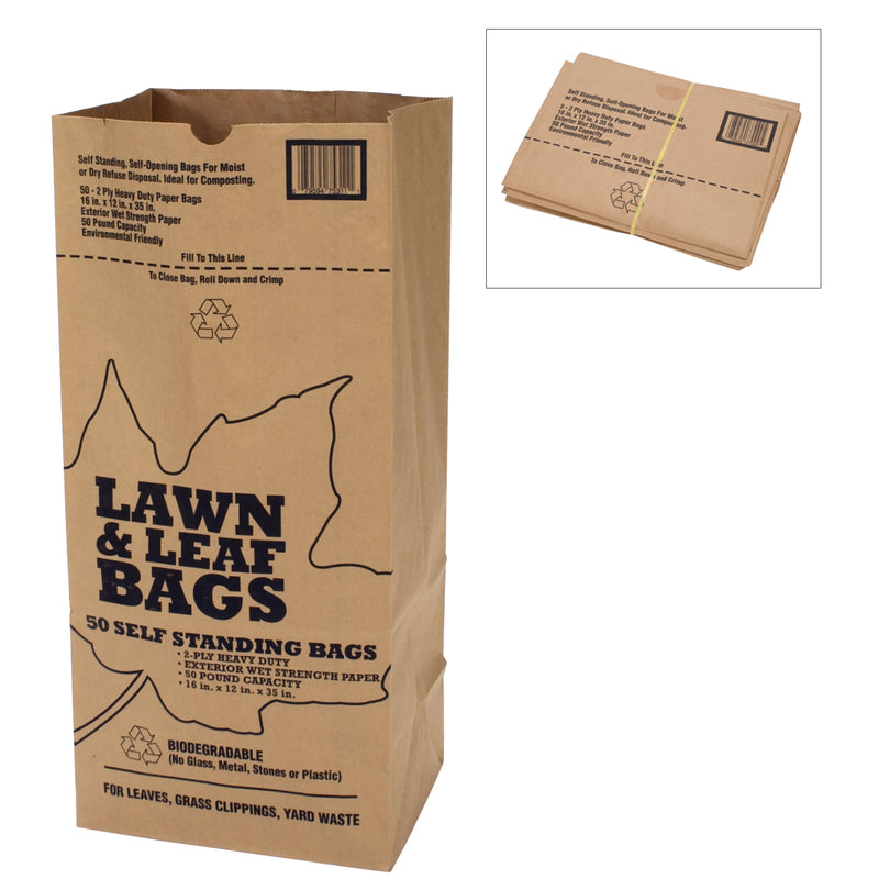 ARETT SALES CORP, Duro Bag 50 gal Leaf Bags Drawstring 1 pk