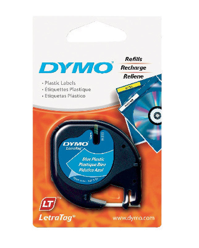 NEWELL BRANDS DISTRIBUTION LLC, Dymo LetraTag 1/2 in. W X 156 in. L Blue Plastic Label Maker Tape