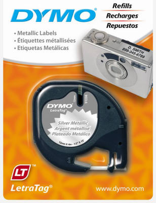 NEWELL BRANDS DISTRIBUTION LLC, Dymo LetraTag 1/2 in. W X 156 in. L Metallic Silver Plastic Label Maker Tape