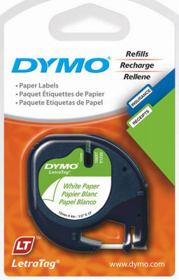 NEWELL BRANDS DISTRIBUTION LLC, Dymo LetraTag 1/2 in. W X 156 in. L White Paper Label Maker Tape