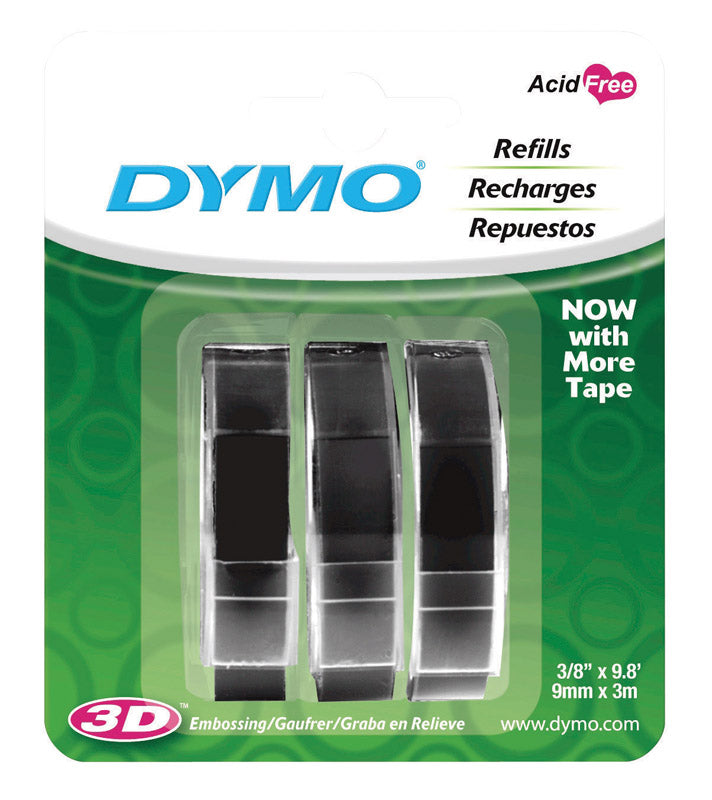 NEWELL BRANDS DISTRIBUTION LLC, Dymo Self-Adhesive 3/8 in. W X 9.8 ft. L Black Embossing Label Maker Tape