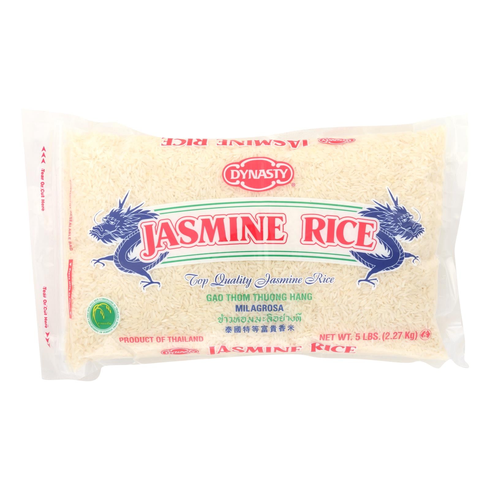 Dynasty, Dynasty Rice - Jasmine - Case of 6 - 5 lb. (Pack of 6)