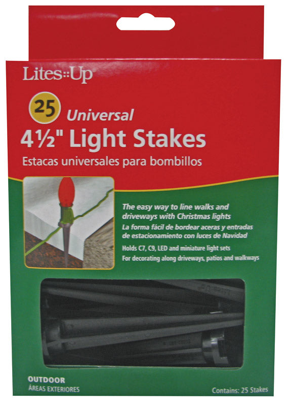 ACE TRADING - GTO LIGHTING HARDWARE, Dyno Black Plastic Non-Electric Universal Light Stakes 4-1/2 L in. (Pack of 24)