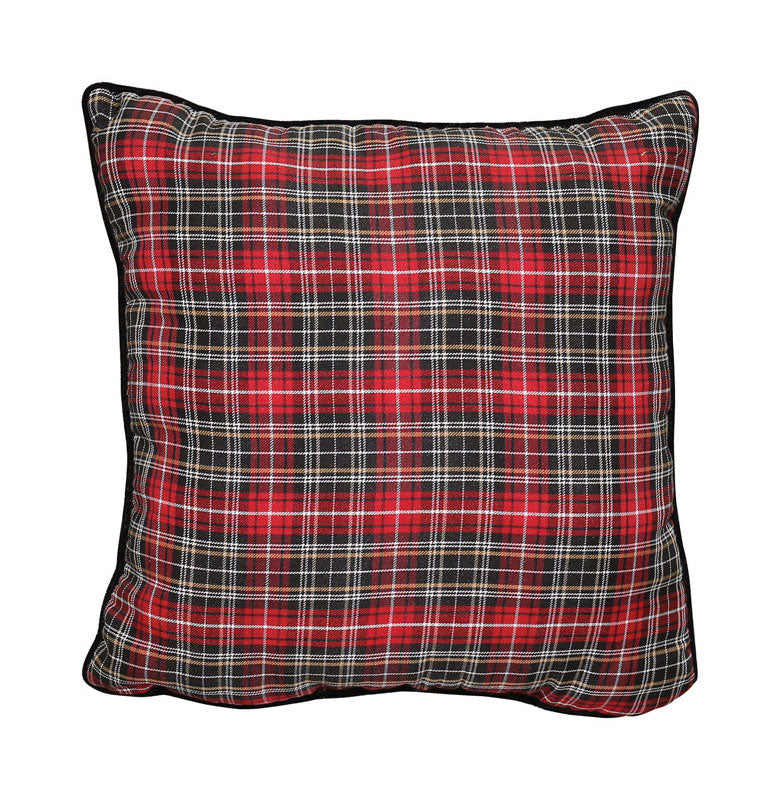 ACE TRADING - DYNO 7, Dyno  Plaid  Christmas Pillow  Assorted  Polyester  1 pk (Pack of 4)