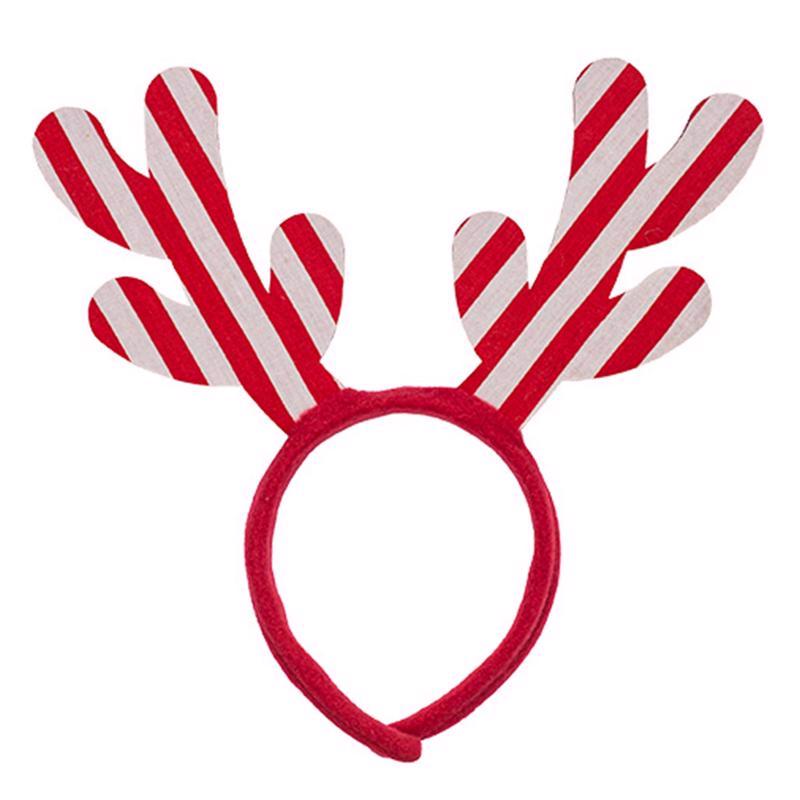 ACE TRADING - DYNO LKT, Dyno Red/White Candy Cane Striped Antler Headband Indoor Christmas Decor 10.4 in. (Pack of 12)