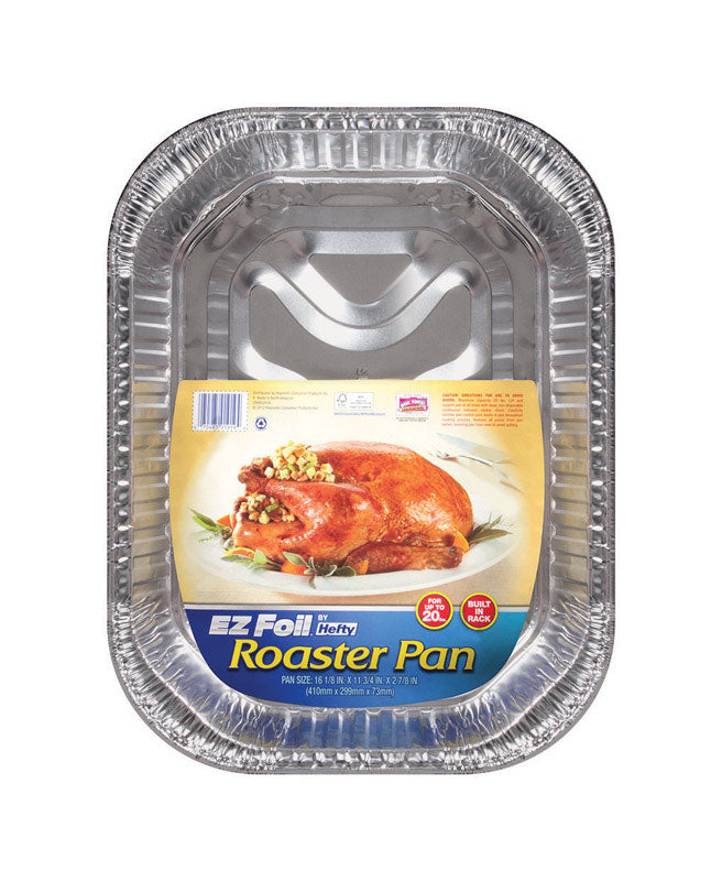 REYNOLDS CONSUMER PRODUCTS INC, E-Z FOIL Hefty Silver Roaster Pan 20 lbs. Capacity 16-1/8 L x 11-3/4 W x 2-7/8 D in. (Pack of 12)