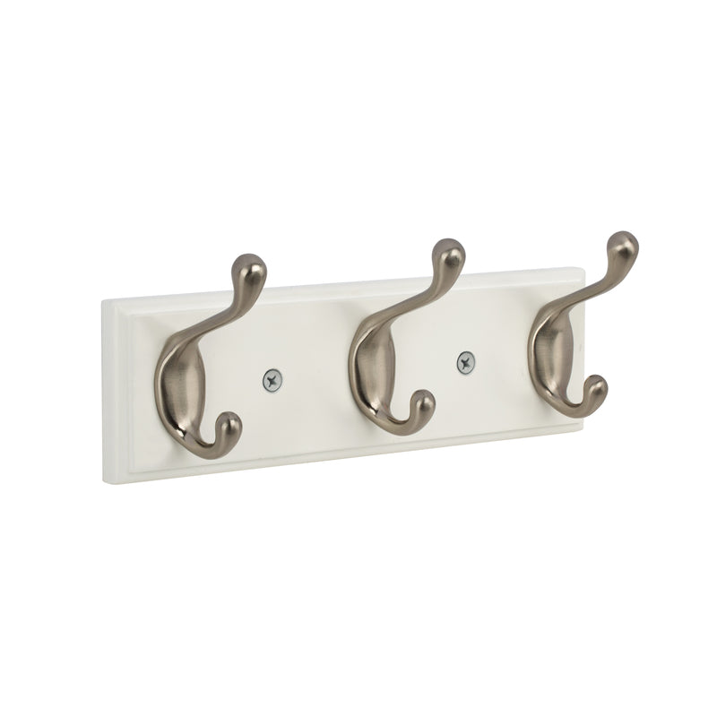 NOVA WILDCAT BULLDOG LLC, E.H. Tate & Co. 10 in. L Stain Nickel White Zinc Scroll Coat/Hat Hook 1 pk